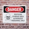 Signmission Pesticide Storage Area Authorized Only Danger Sign, Plastic, 10in W x 7in L, 2PK OS-2PACK-DS-P-710-L-2036 - alternate 6